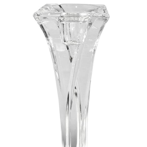 Delomb Toscany Stately Elegant 24% Lead Crystal Pair of 10" Candlesticks-Mint - Picture 3 of 6